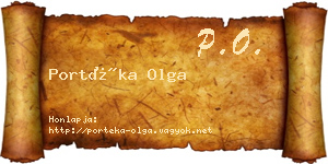 Portéka Olga névjegykártya